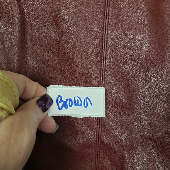 Marc New York Women's XS Faux Leather Midi Pencil Skirt Brown Fall Y2K Workwear - Picture 9 of 9